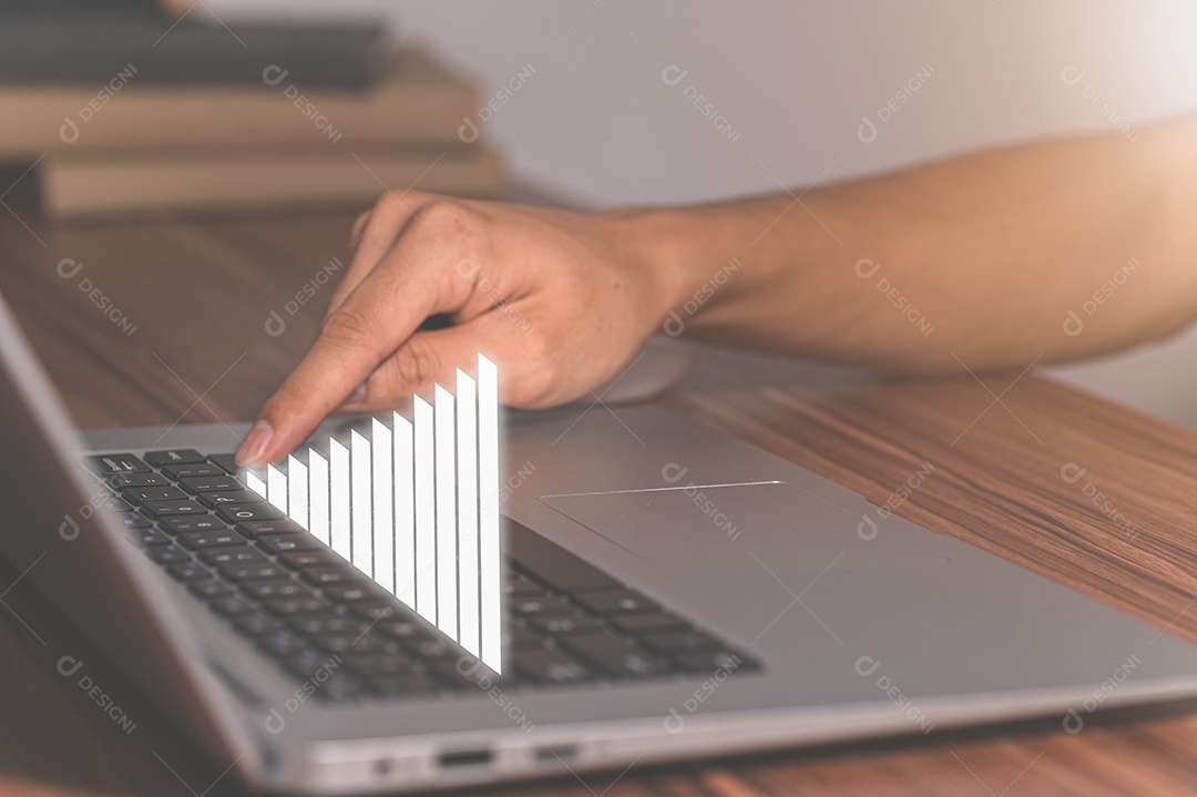 Símbolo do gráfico de barras do crescimento do negócio do computador