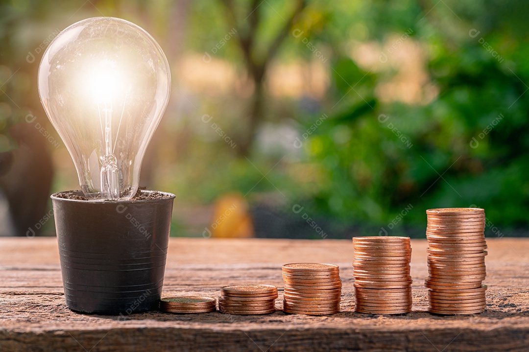 Ideias de moedas Ideias de lâmpadas empilhadas em vez de florescer