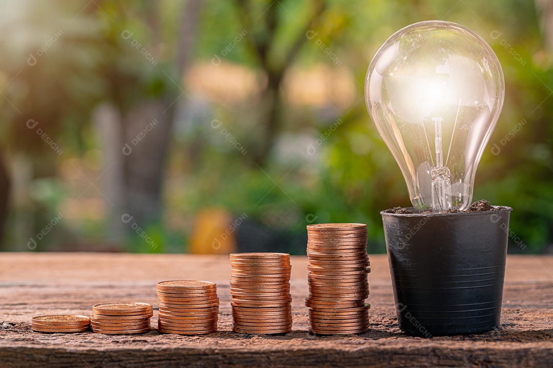 Ideias de moedas Ideias de lâmpadas empilhadas em vez de florescer