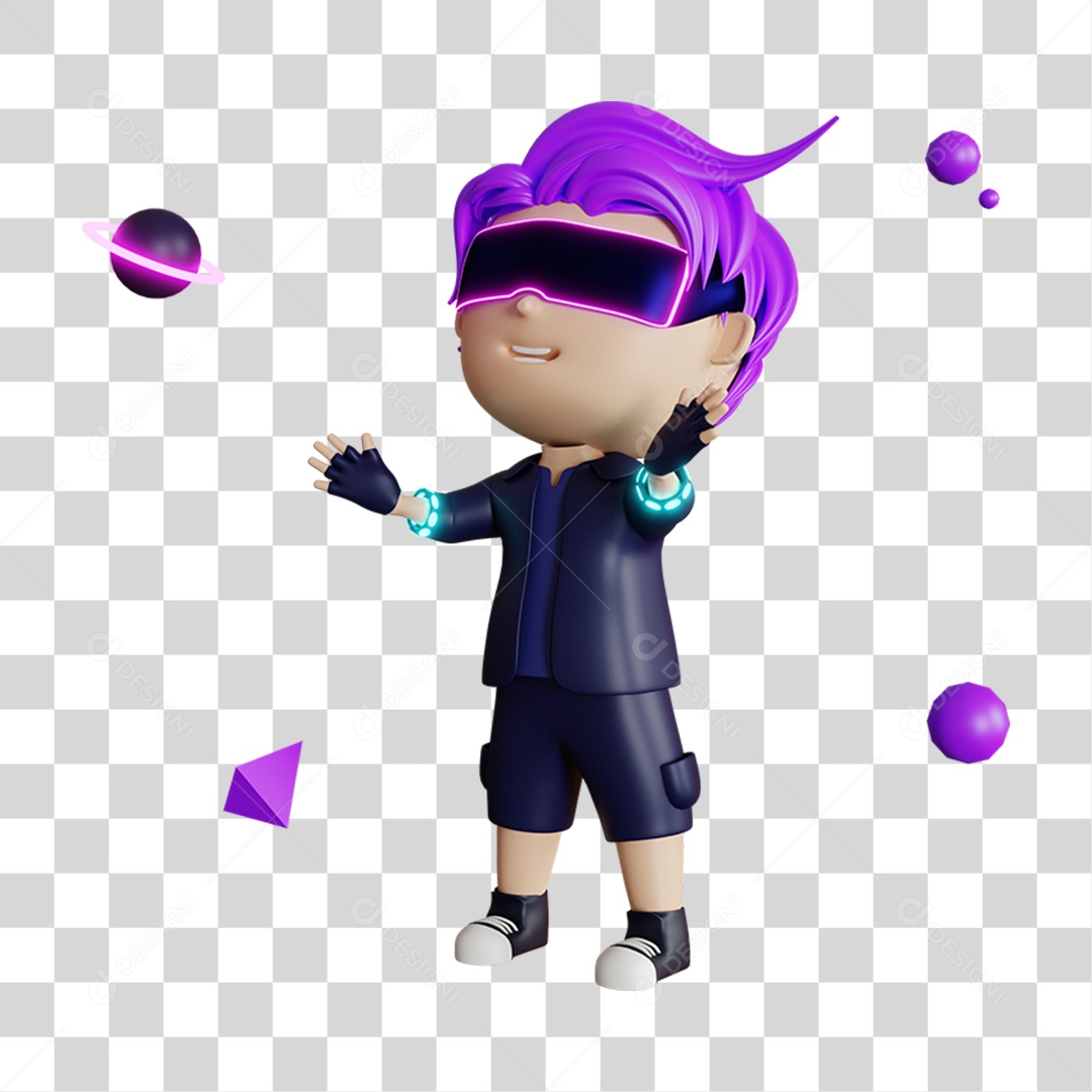 Garoto Jogando Menino 3D PNG Transparente