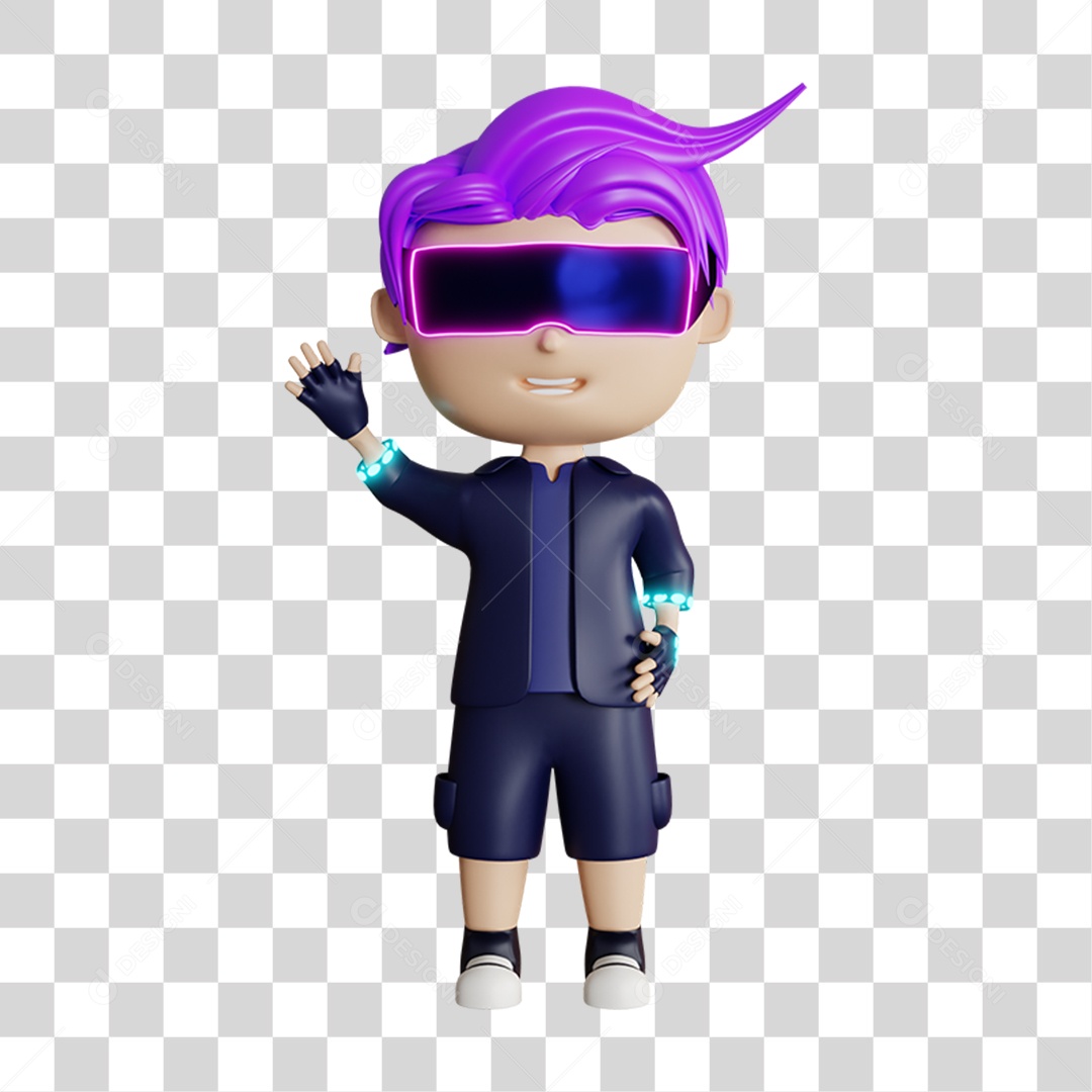 Garoto Jogando Menino 3D PNG Transparente