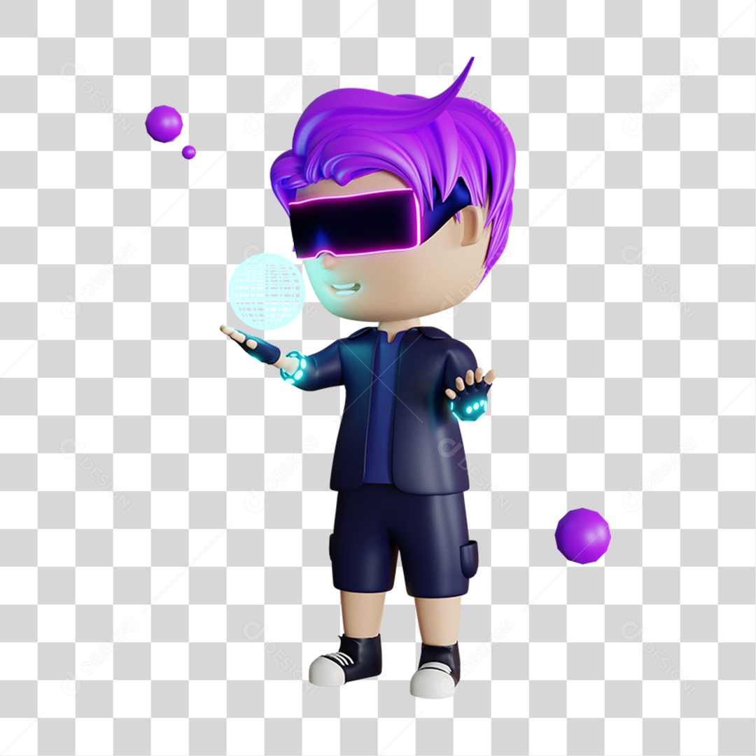 Garoto Jogando Menino 3D PNG Transparente