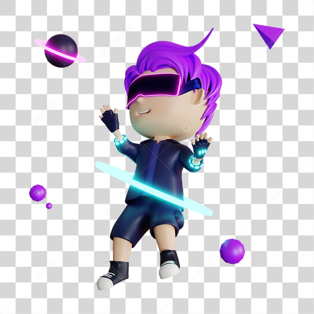 Garoto Jogando Menino 3D PNG Transparente