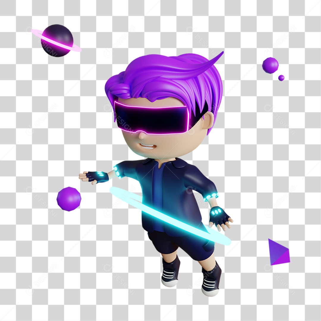 Garoto Jogando Menino 3D PNG Transparente