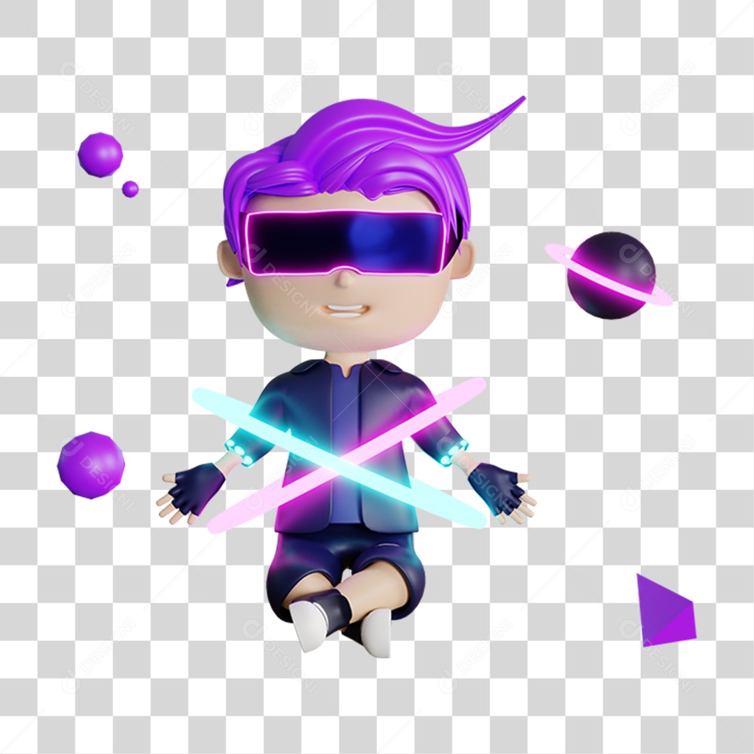 Garoto Jogando Menino 3D PNG Transparente