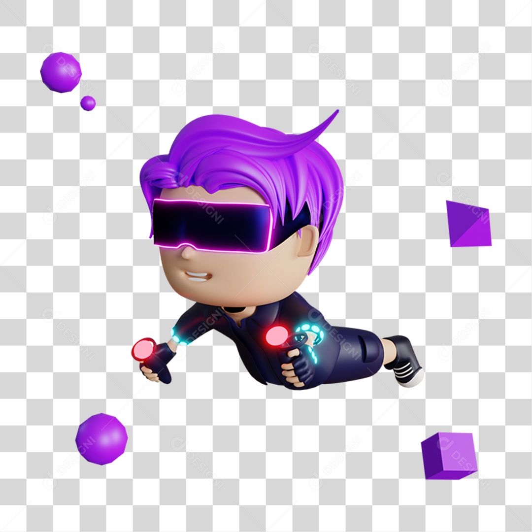 Garoto Jogando Menino 3D PNG Transparente