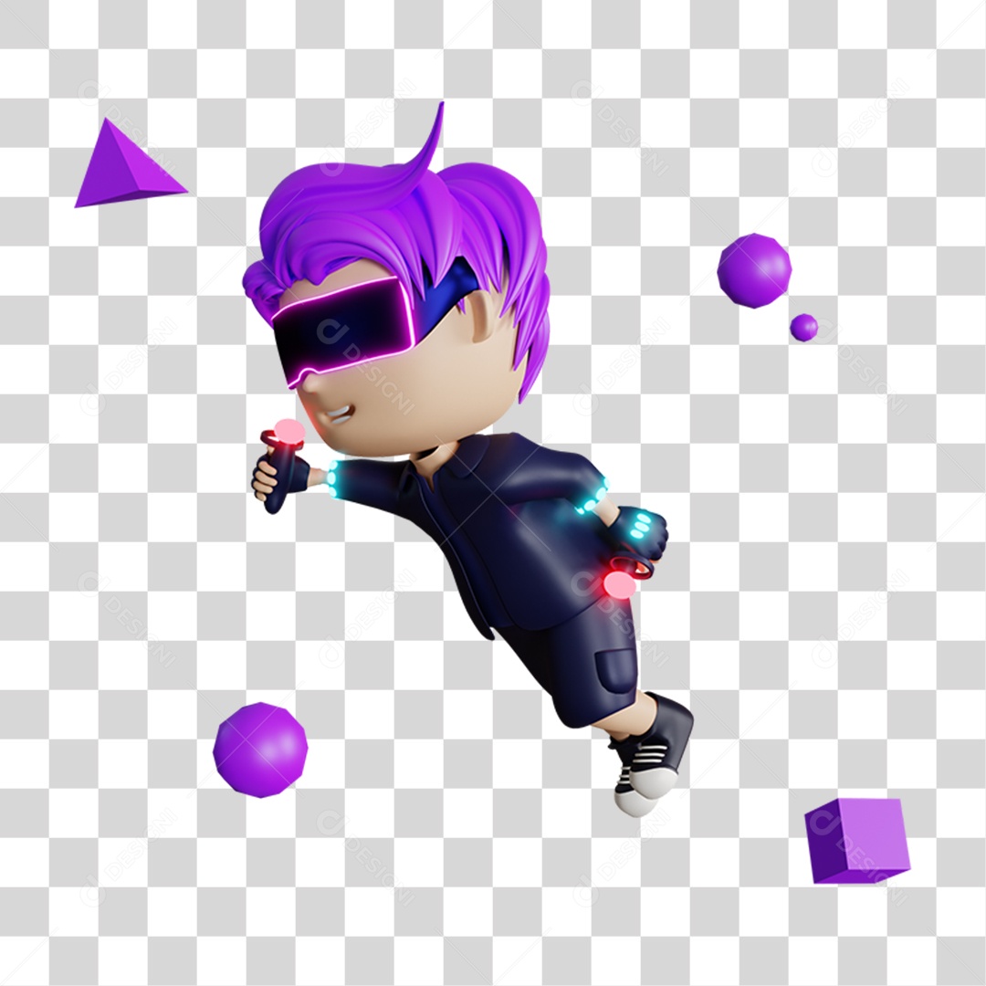 Garoto Jogando Menino 3D PNG Transparente