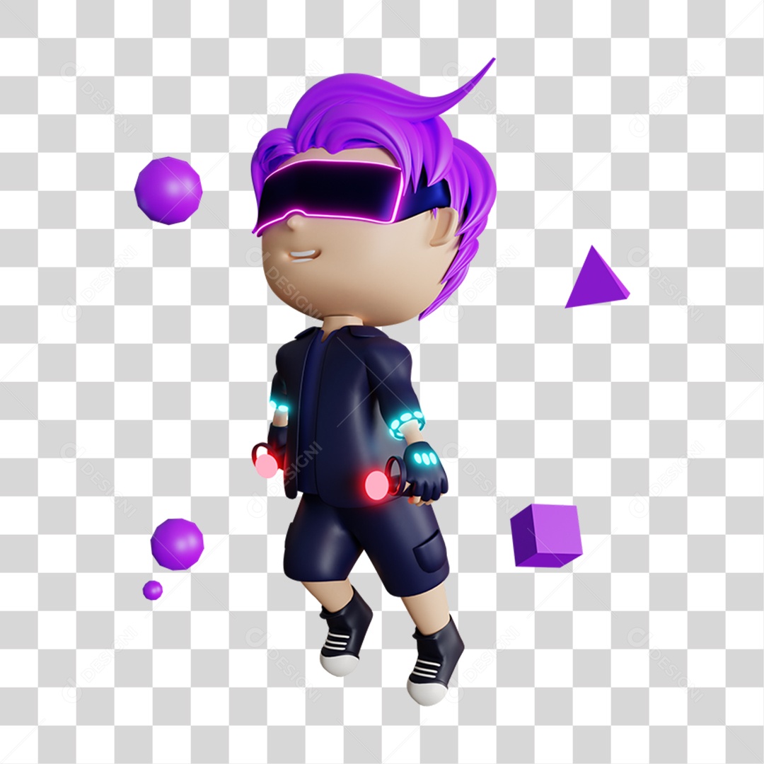 Garoto Jogando Menino 3D PNG Transparente