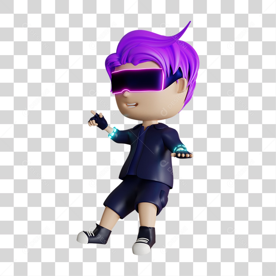 Garoto Jogando Menino 3D PNG Transparente