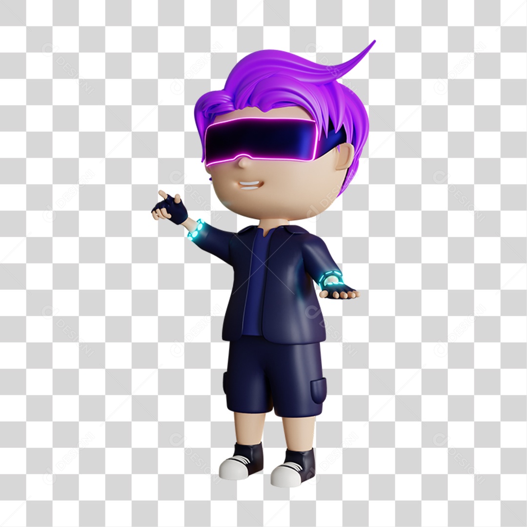 Garoto Jogando Menino 3D PNG Transparente
