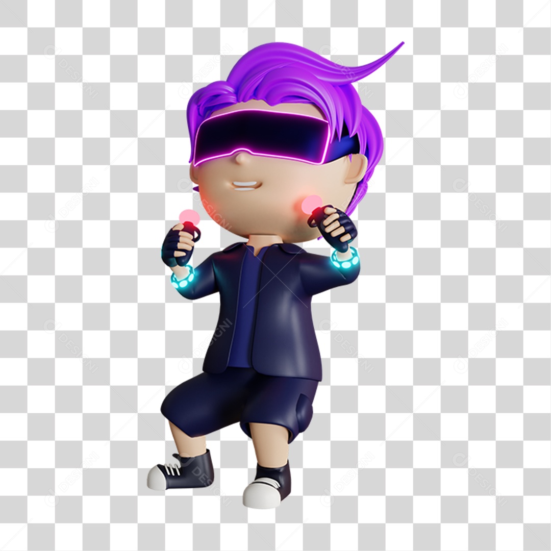 Garoto Jogando Menino 3D PNG Transparente