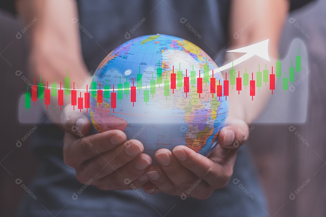 Dia Mundial do Meio Ambiente Ame o mundo Mão segurando um globo