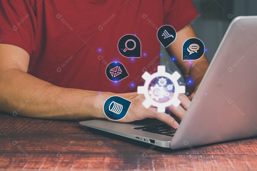 Armazenamento de dados de computador e-mail bate-papo falando comércio