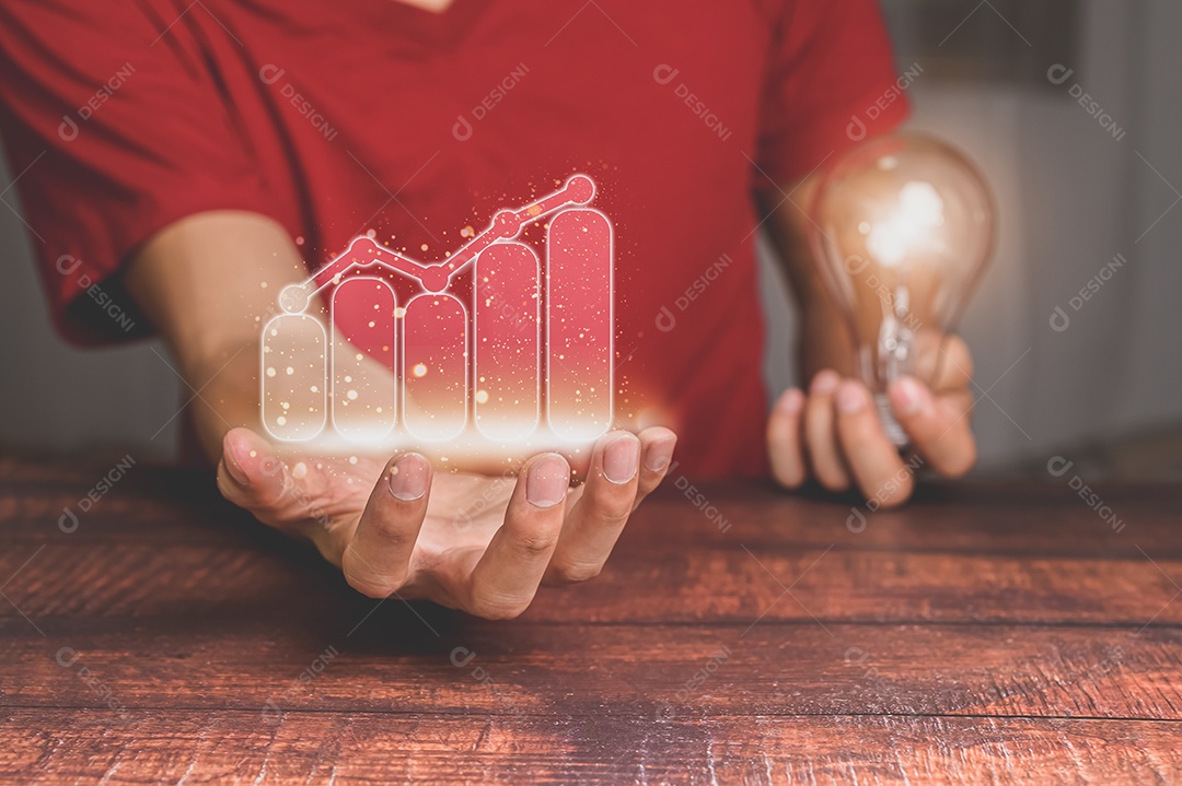 Conceito de empresários investindo em ações e crescimento de renda