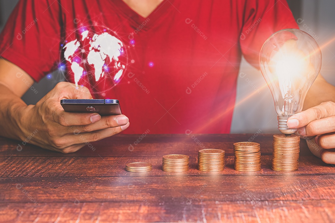 Conceito de empresários investindo em ações e crescimento de renda