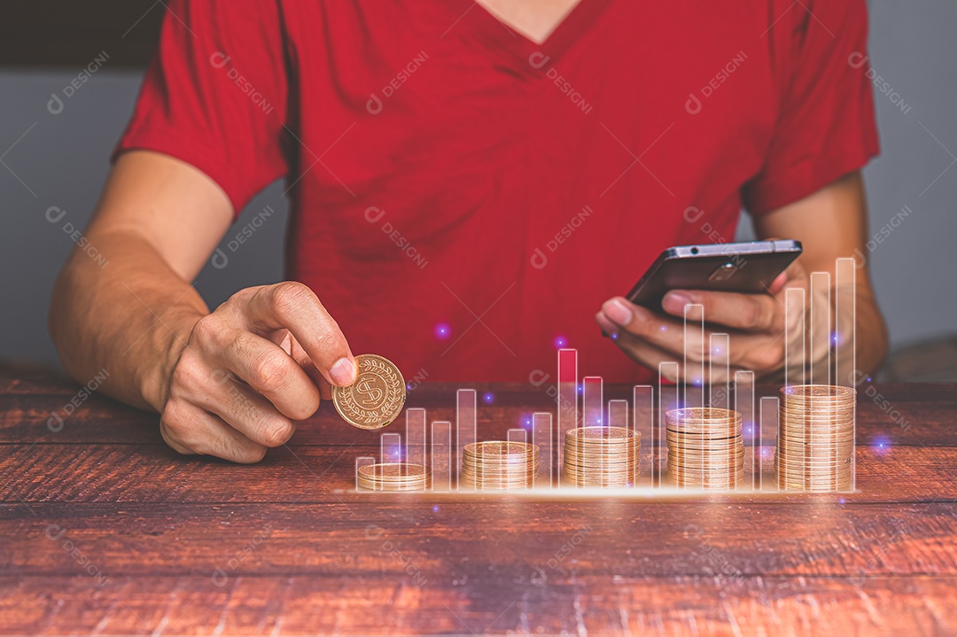 Conceito de empresários investindo em ações e crescimento de renda