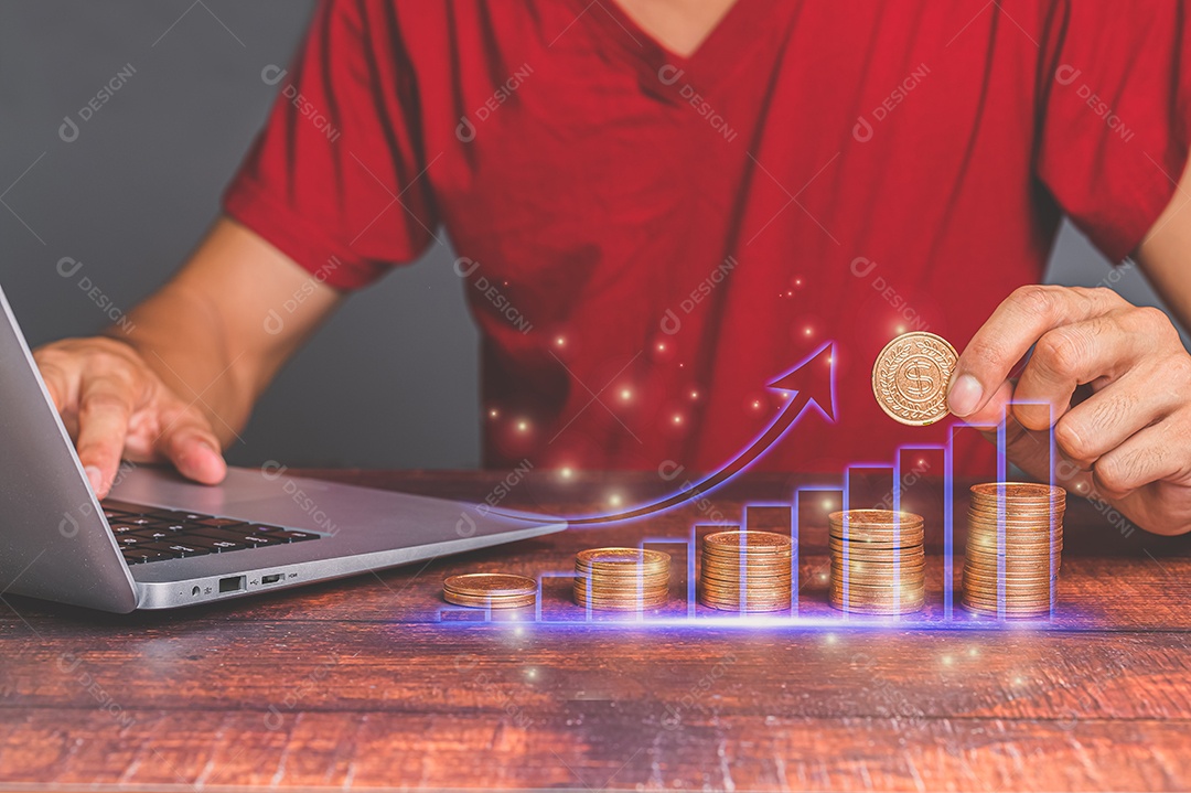 Conceito de empresários investindo em ações e crescimento de renda