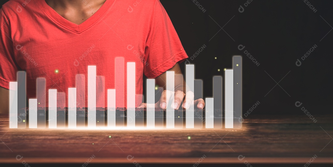 Análise e conceito de crescimento de tecnologia financeira e bancária