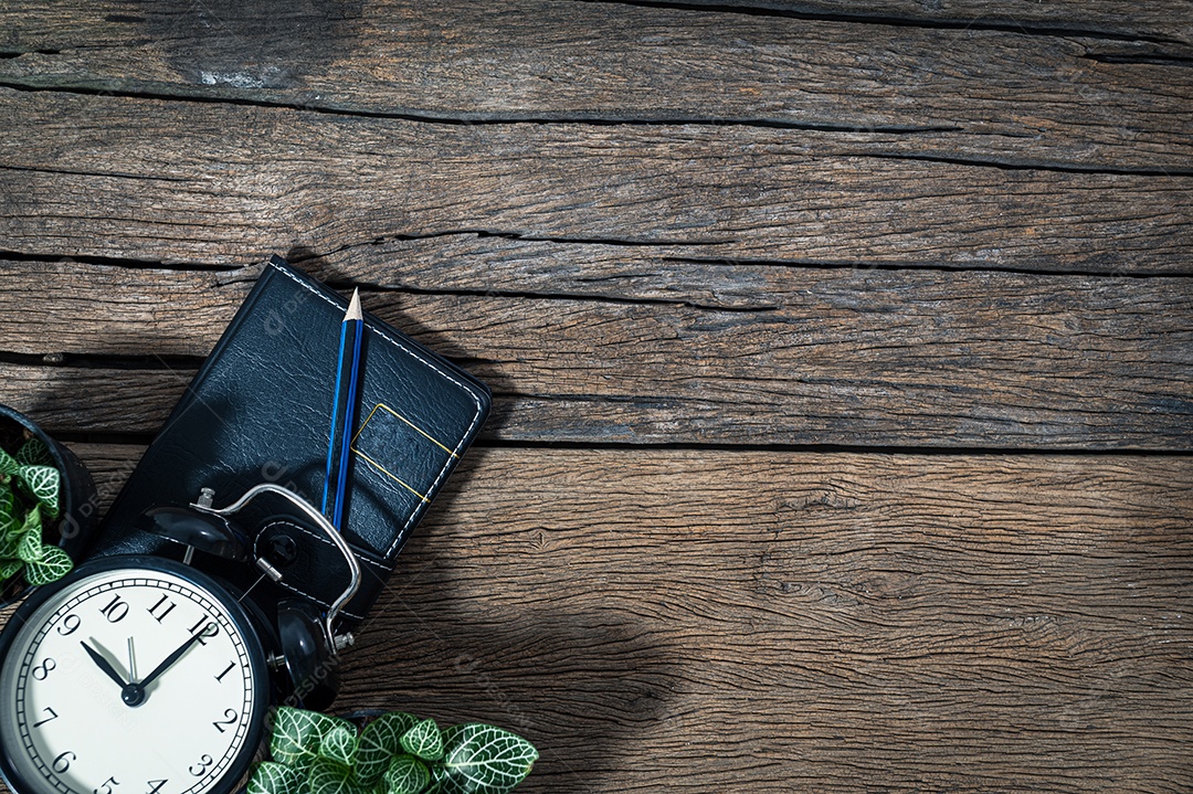 Memórias do conceito de notebook Na mesa Vista superior