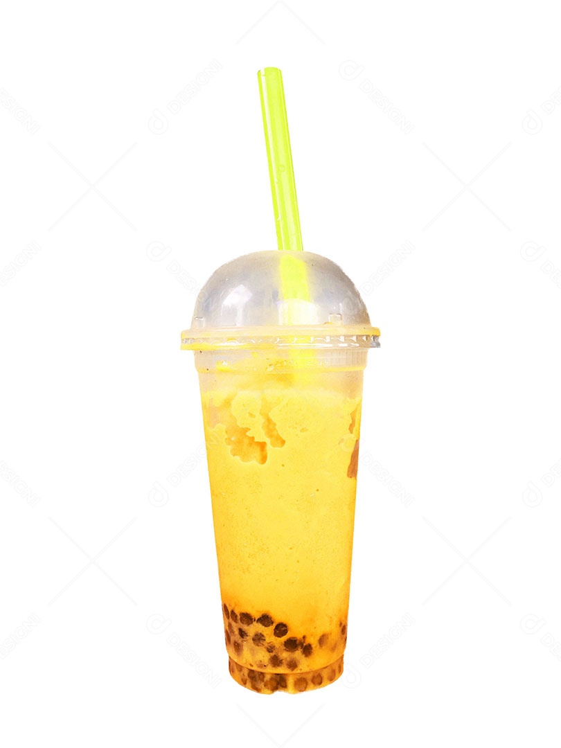 Chá de leite pérola no fundo branco