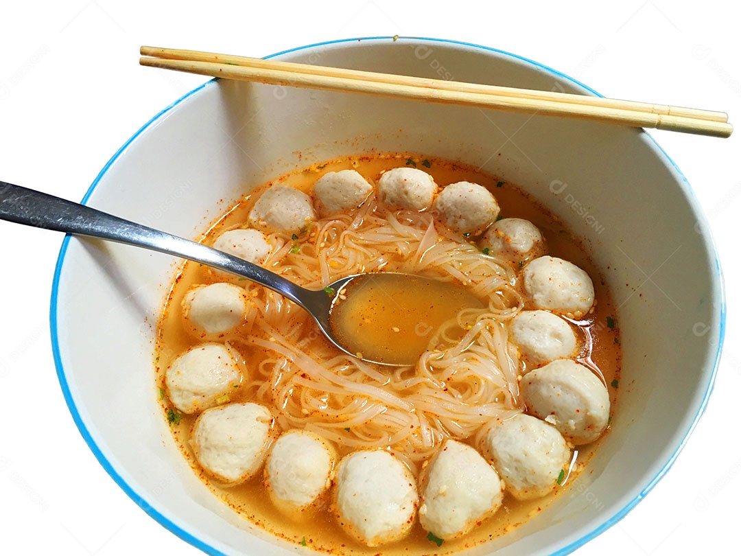 Tigela de comida sobre fundo isolado branco