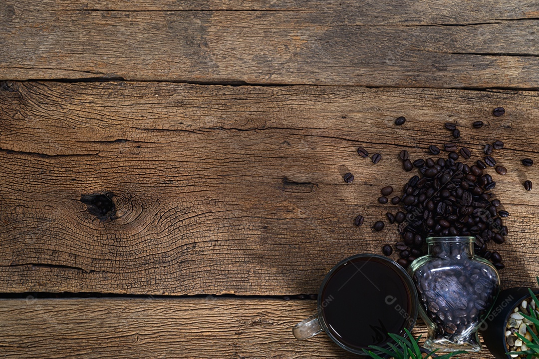 Conceito de café energético é colocado sobre a mesa.