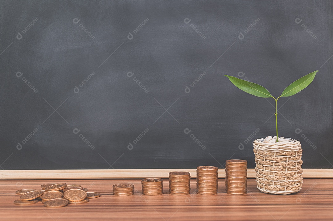 Ideias de investimento em moedas empilhadas Árvore de crescimento de negócios