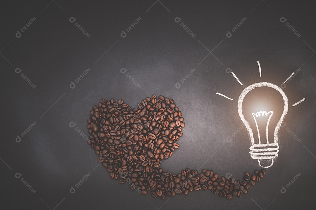 Adoro beber café, grãos de café alinham a palavra café