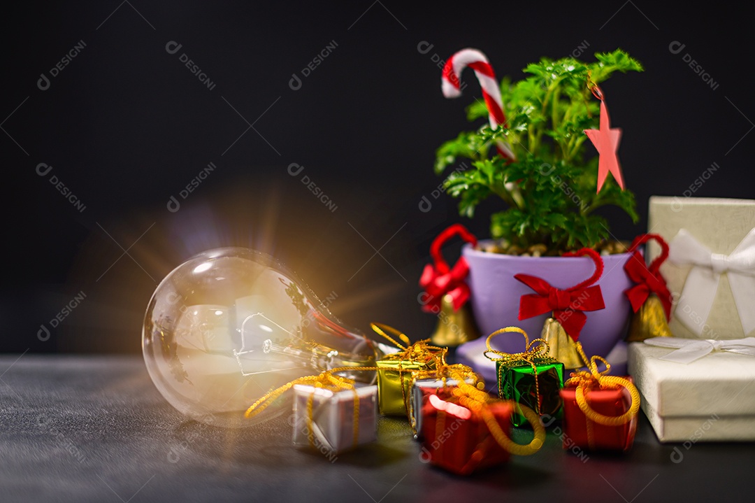 Fundo de noite de neve de caixa de presente de feliz natal