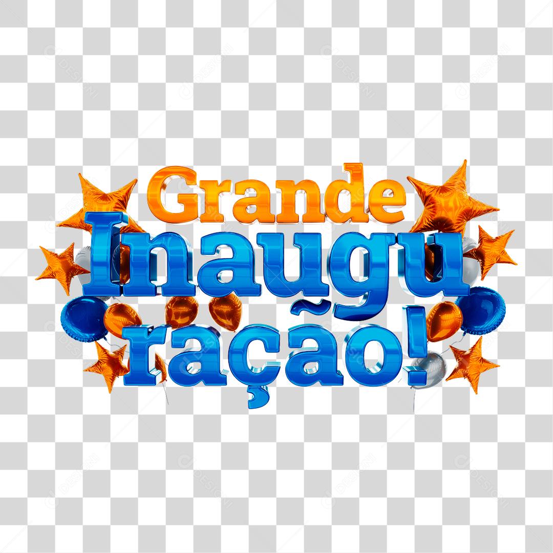 Grande Inauguração Texto 3D Para Composição PNG Sem Fundo