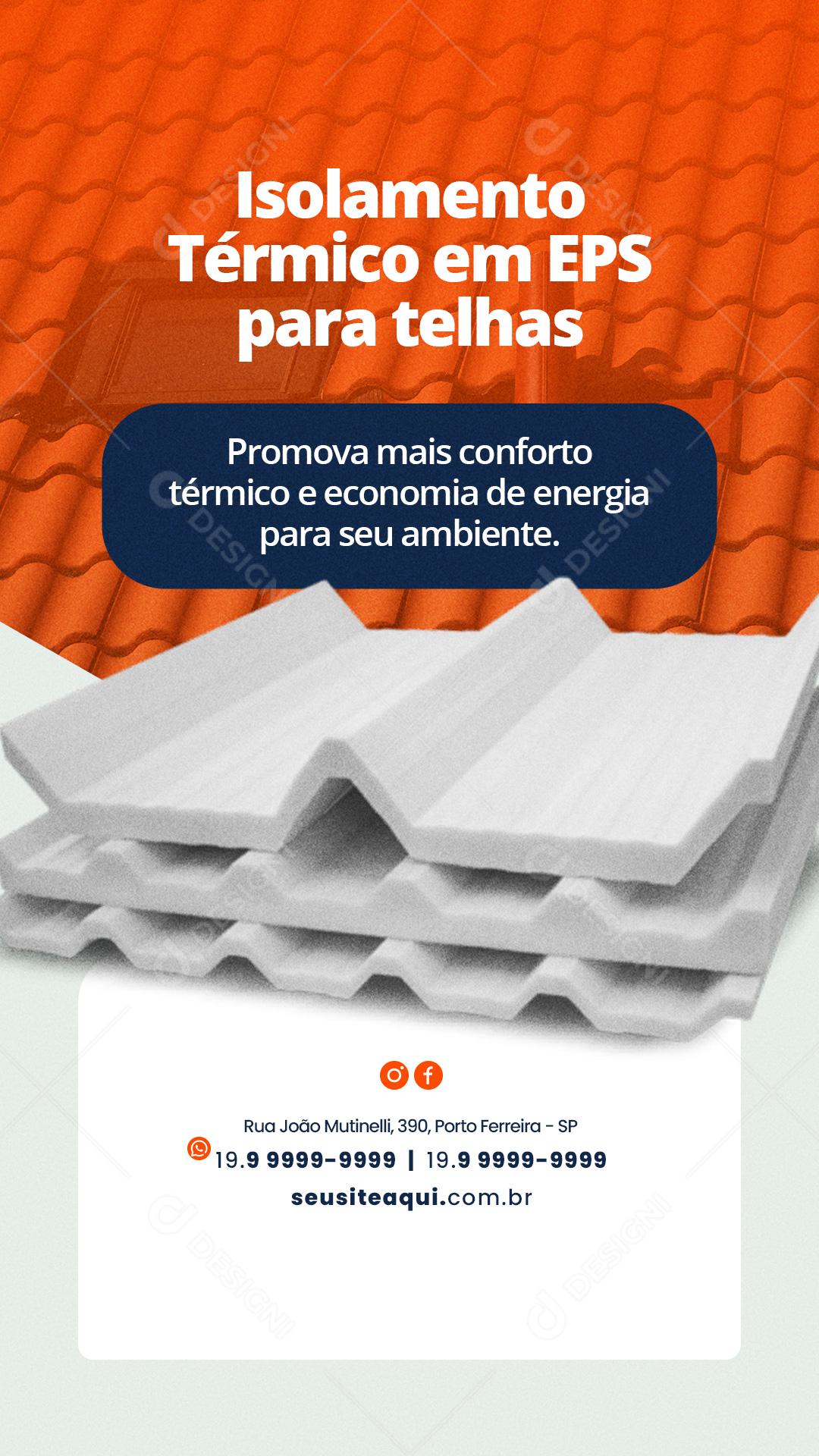 Story Isolamento Térmico para telhas Construção Social Media PSD Editável