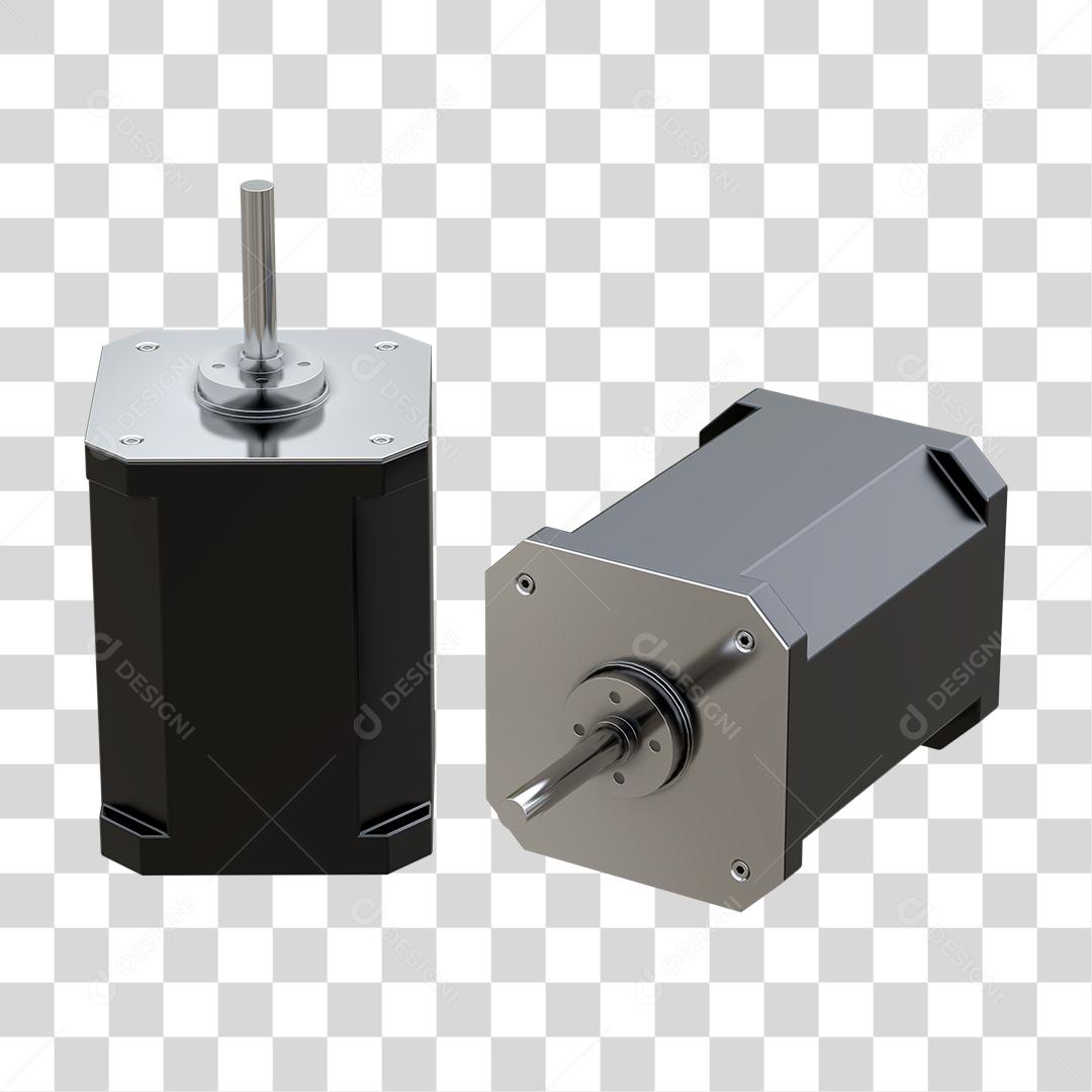 Objetos motor de passo PSD + PNG Transparente