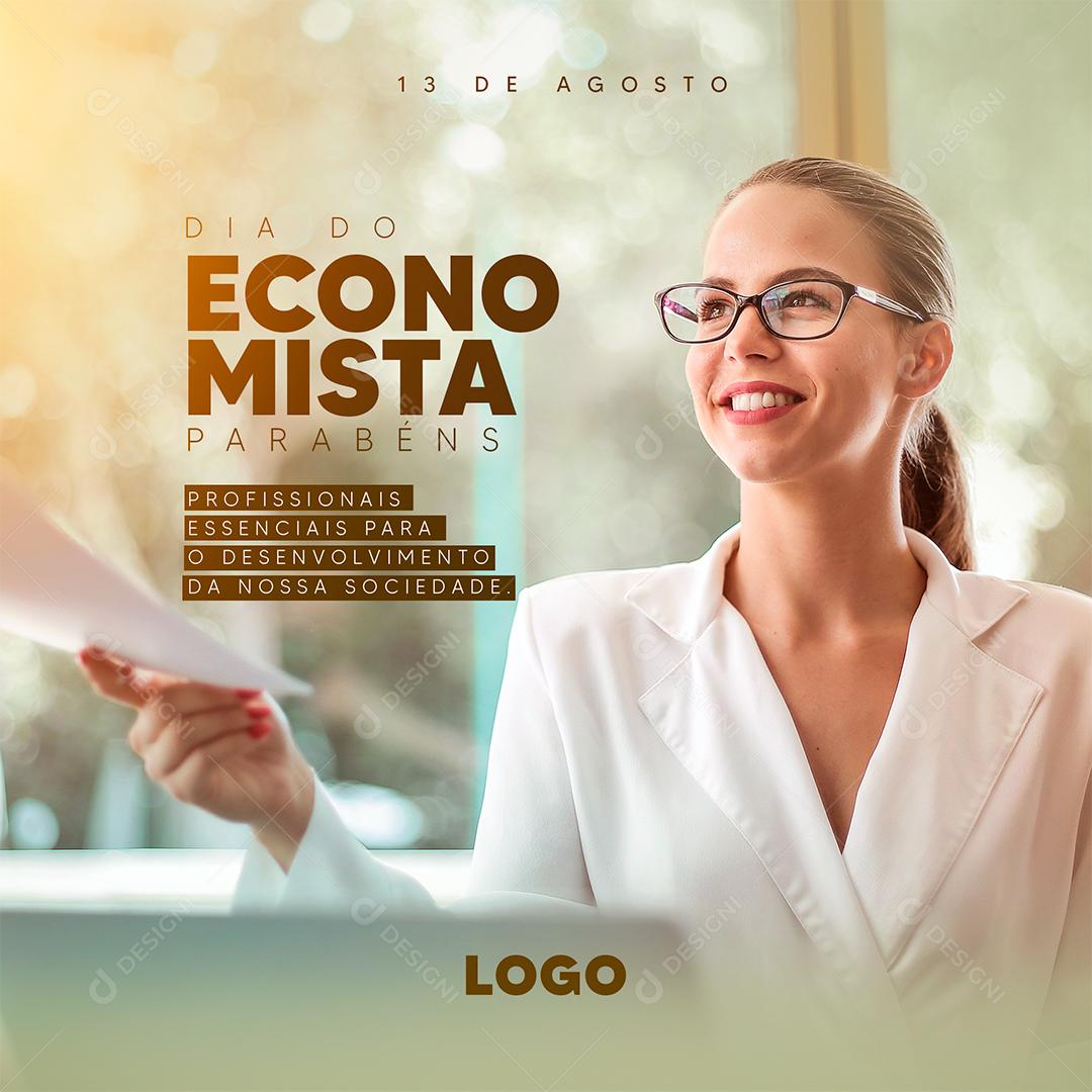 Social Media Dia do Economista Parabéns PSD Editável