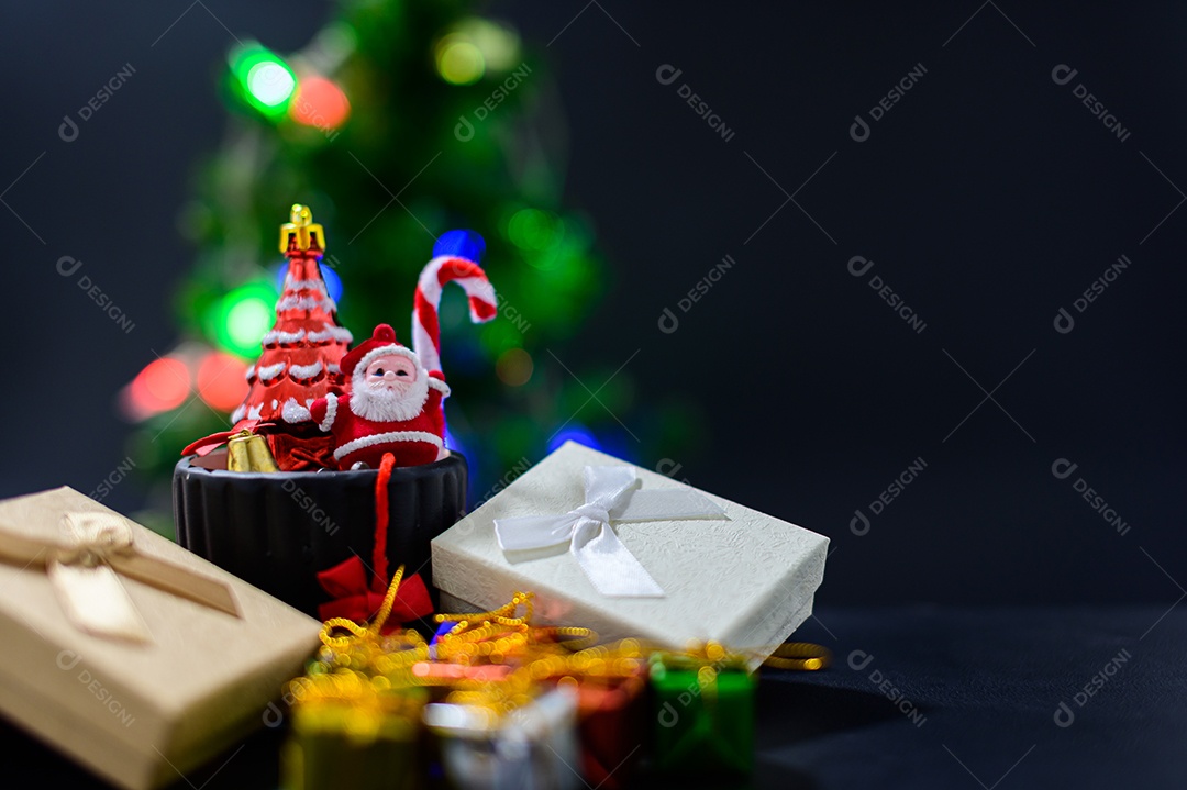 Fundo de noite de neve de caixa de presente de feliz natal