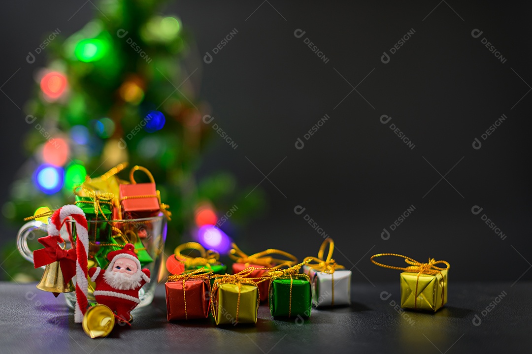 Fundo de noite de neve de caixa de presente de feliz natal