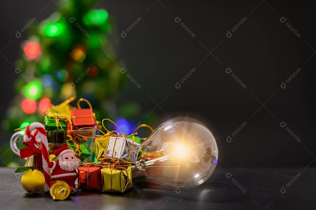 Fundo de noite de neve de caixa de presente de feliz natal