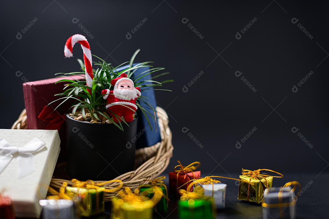 Fundo de noite de neve de caixa de presente de feliz natal