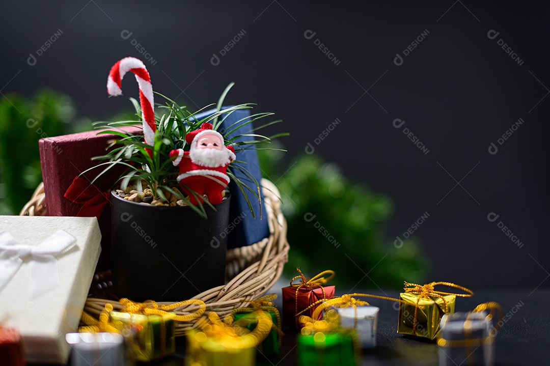 Fundo de noite de neve de caixa de presente de feliz natal