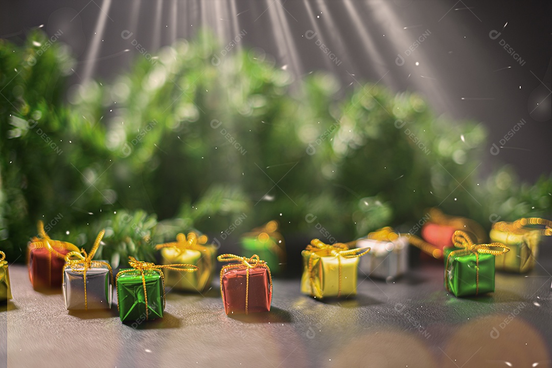 Caixa de presente feliz natal fundo isolado