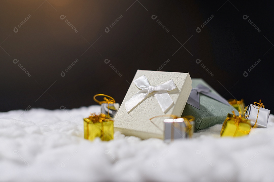 Caixa de presente feliz natal fundo