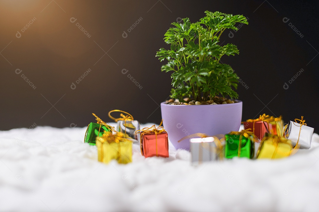 Caixa de presente feliz natal fundo