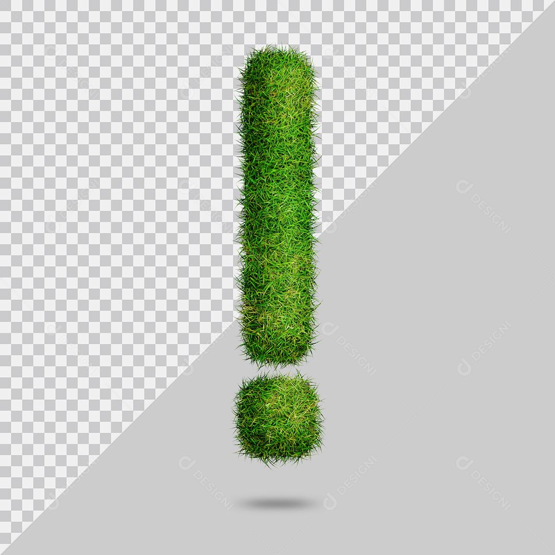 Ponto de Exclamação com grama Elemento 3D PSD