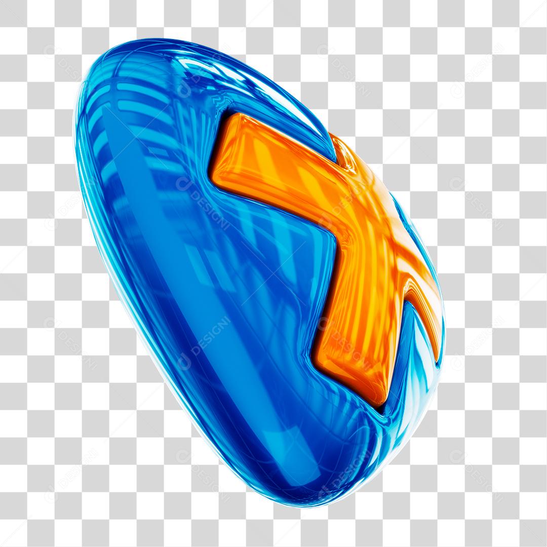 Coração Azul 3D Dia Nacional da Saúde PNG Transparente