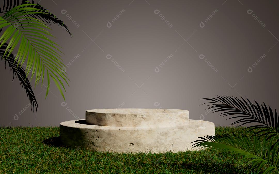 Pódio 3D de mármore elemento PSD