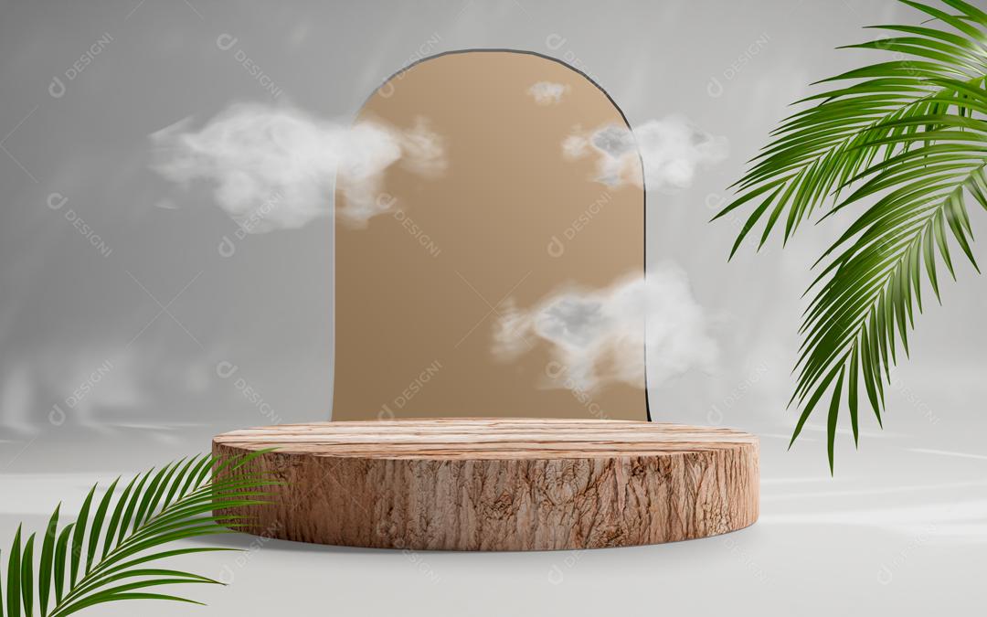 Pódio 3D de madeira elemento PSD