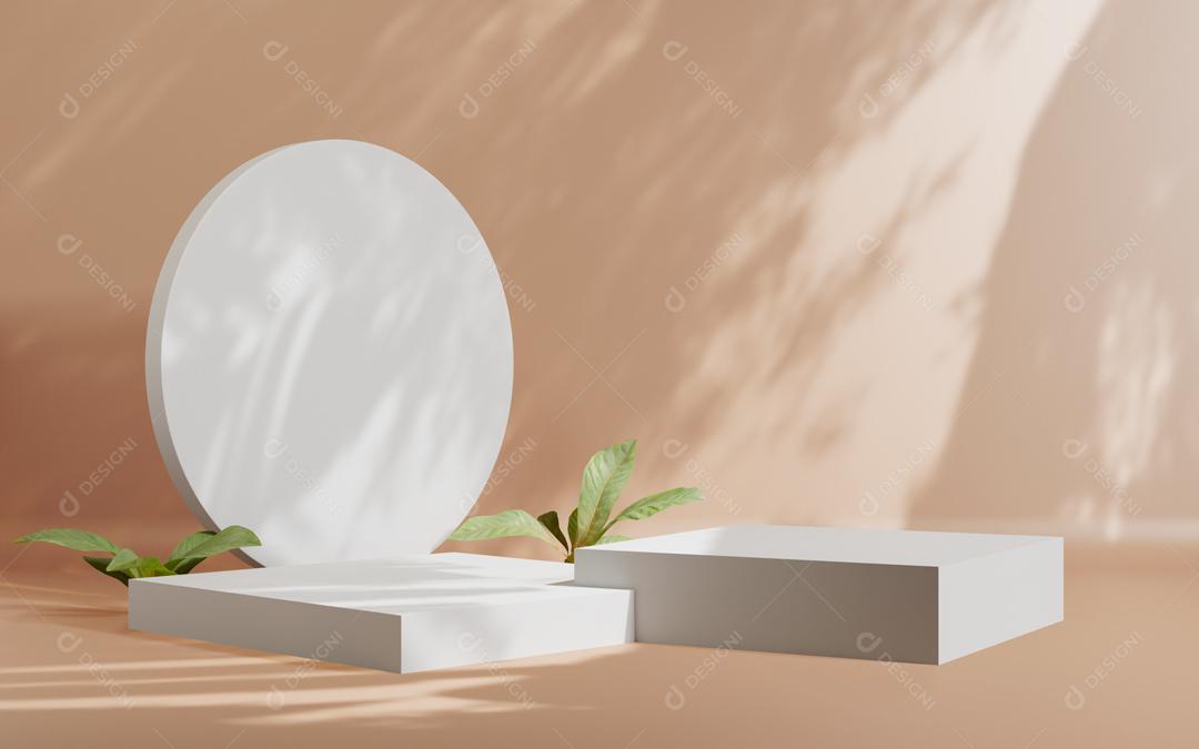 Pódio 3D branco elemento PSD