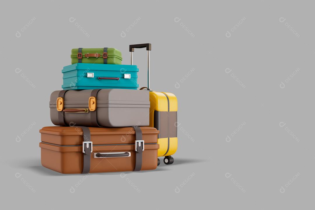 Mala de bagagem Ilustração 3D PSD