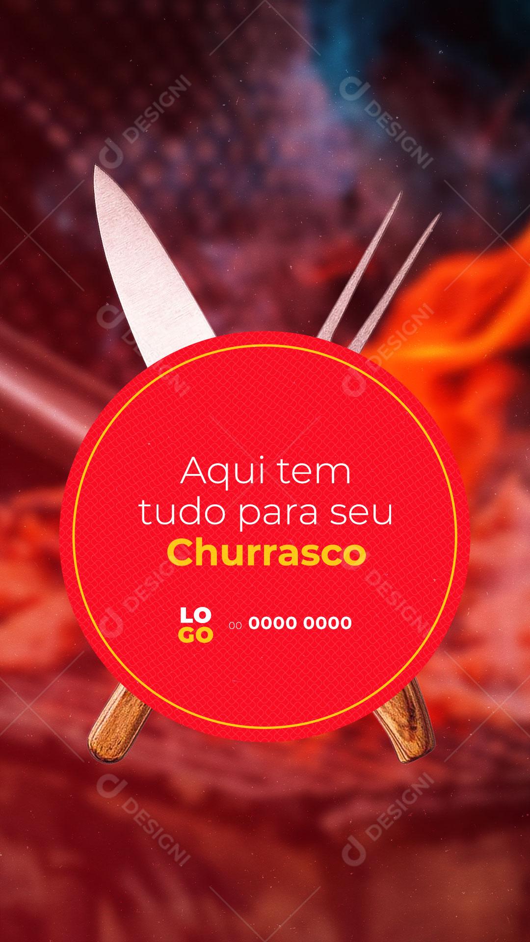 Social Media Story Supermercado Aqui Tem Tudo Para Seu Churrasco PSD Editável