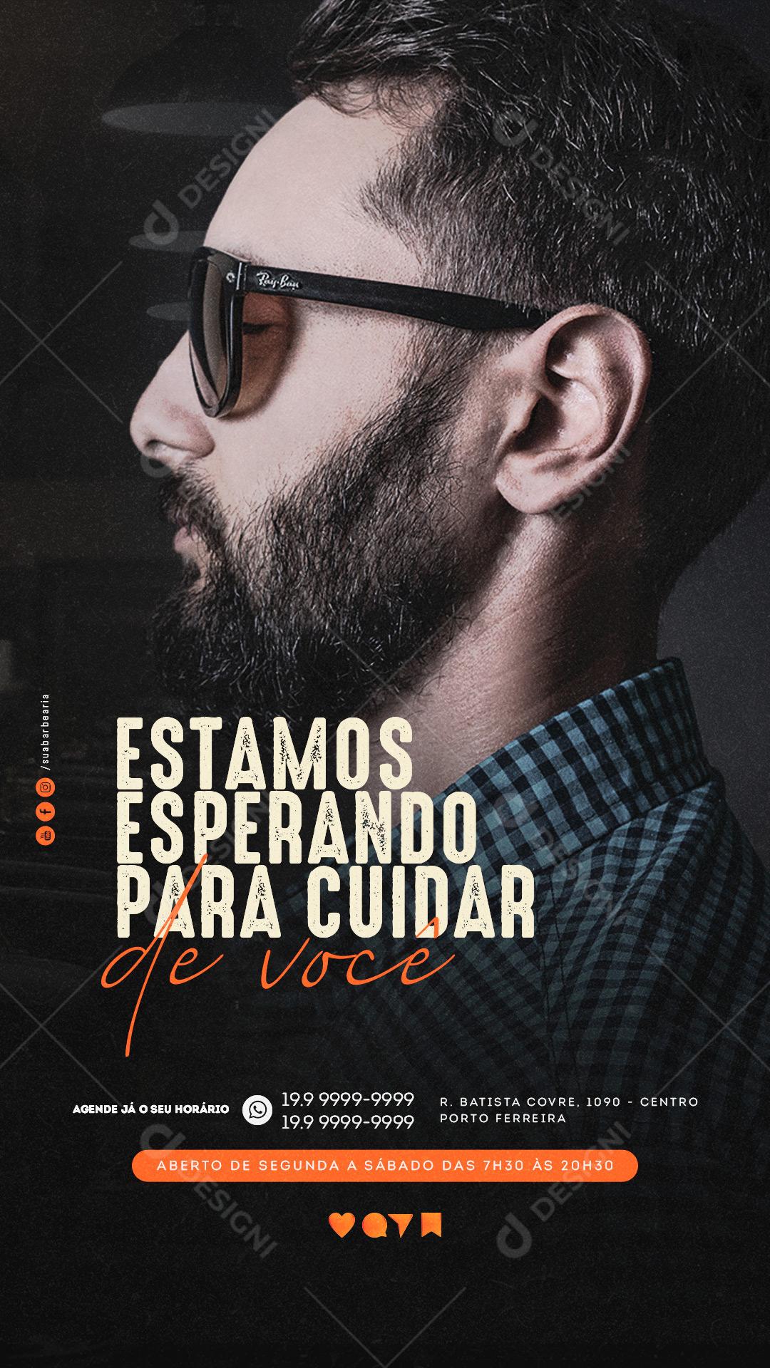 Story We are waiting to take care of you Barbershop Social Media Editable PSD