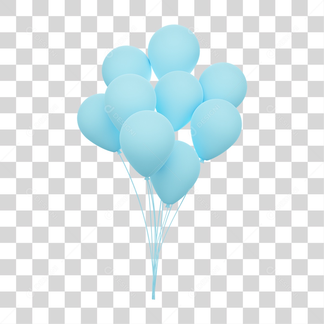 Balões Azul PNG Transparente